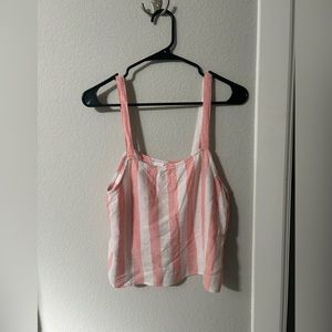 Pink white striped top